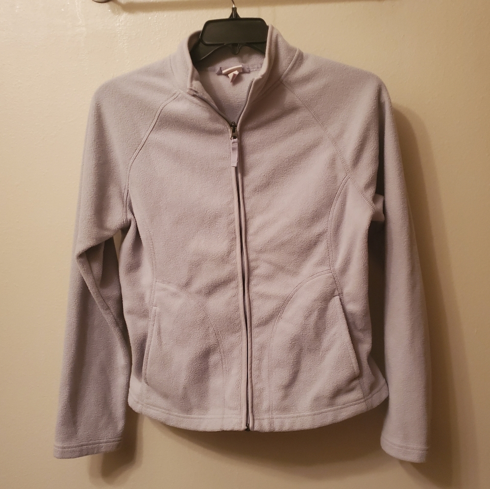 😎 Fitted Zip Up Fleece Jacket - Light Gray
